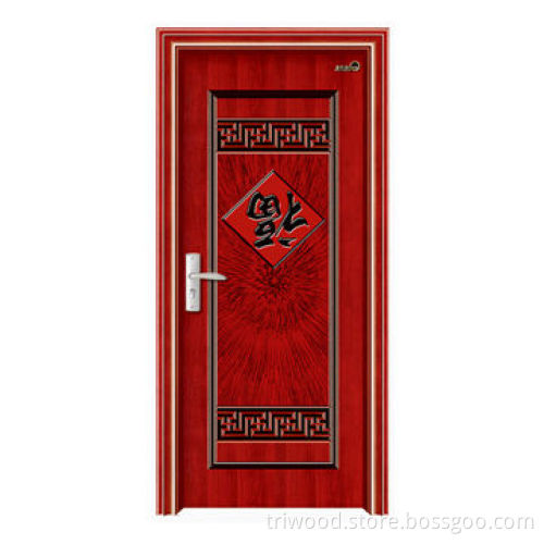 Exquisite Interior Steel Wooden Door with Natural Wood-like Painted Steel Panel